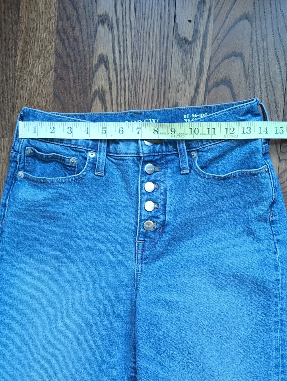 J. Crew Slim Wide High Rise Leg Cropped Button-Fly Jeans